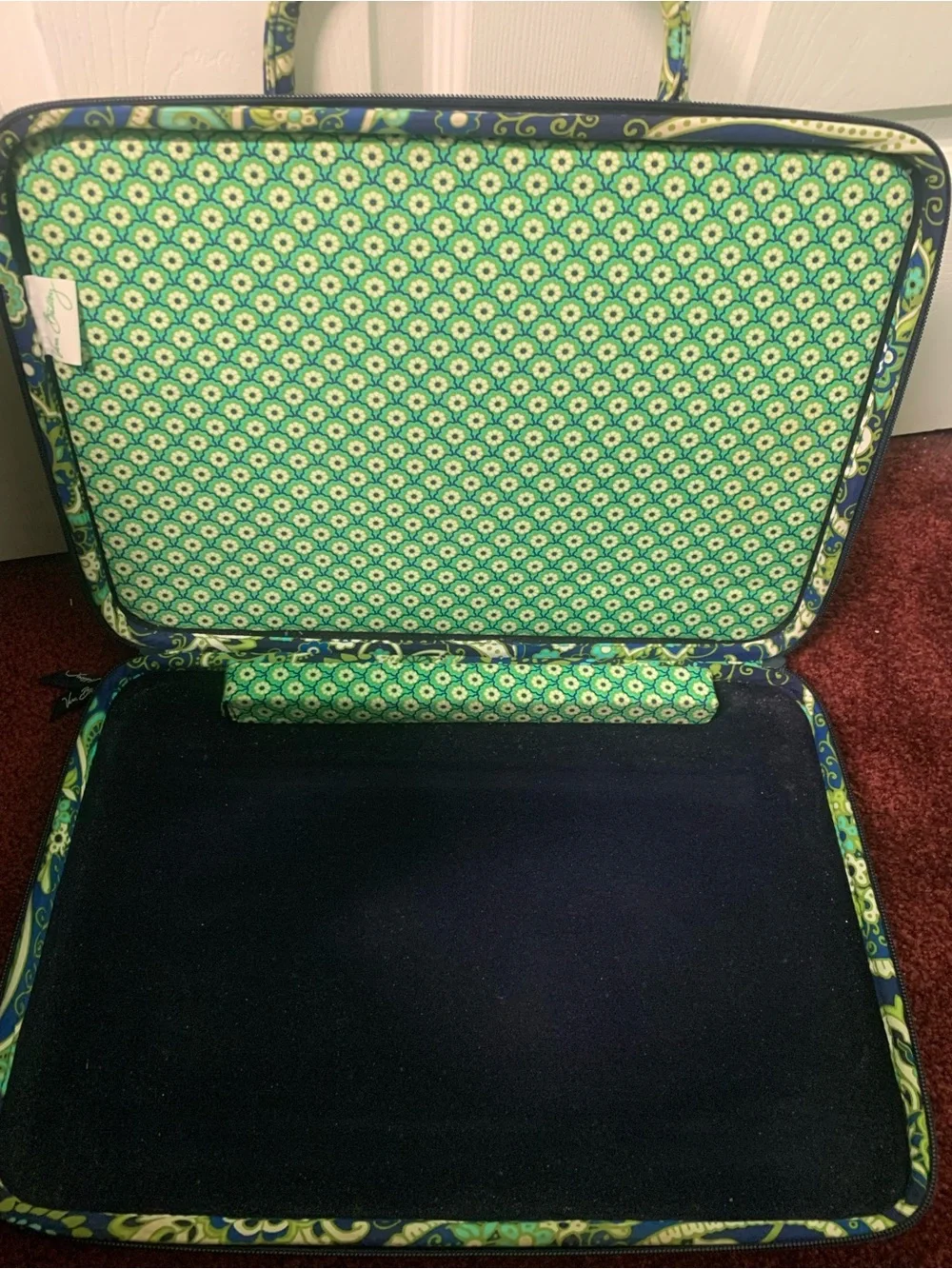 Vera Bradley Navy, Green & Turquoise Paisley Quilted Shoulder Bag